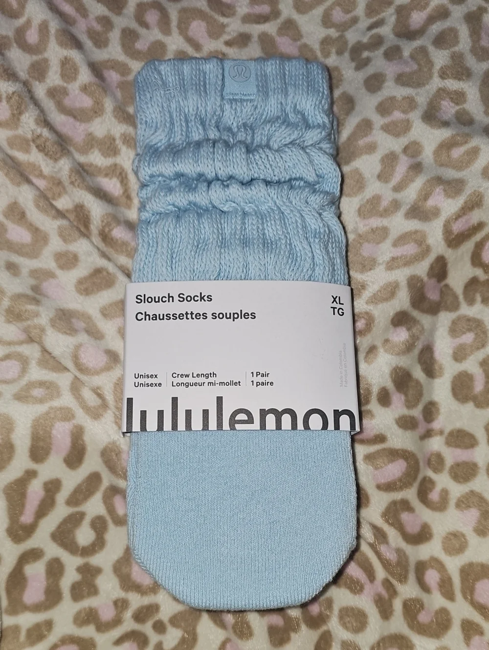 Lululemon Slouch Socks, Nwts Sz X-large!! Blue- FOAM!! Beautiful!